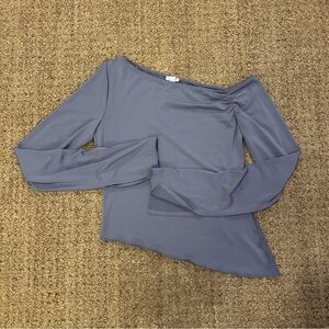 Garage Light Blue Long Sleeve Top Women's Small Asymmetrical Hem